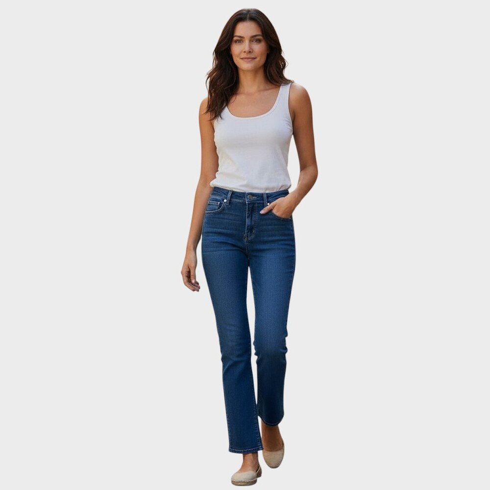 Everlane Womens 28 Blue High Rise Straight Leg Jeans Medium Wash Minimalist
